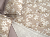 Copripiumino Matrimoniale Viola Lilla Federa Inclusa 300x250 cm, Raso 250 Fili in Cotone Pettinato e Mercerizzato - Saha Luxury