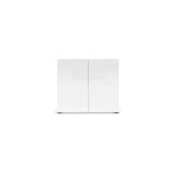 Credenza Abeba, Buffet da soggiorno, Madia da salotto, Dispensa da cucina, Made in Italy, 90x38h79 cm, Bianco lucido