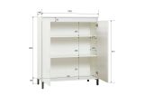 Credenza Abuja, Buffet da soggiorno, Madia da salotto, Dispensa da cucina, Made in Italy, 100x40h110 cm, Bianco lucido e Antracite