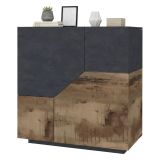 Credenza acero e ardesia 100x43x106h cm 2 ante - Arbal