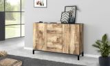 Credenza acero e ardesia 120x40x80h cm 2 ante e 3 cassetti - Jessie