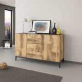 Credenza acero e ardesia 120x40x82h cm 3 ante e 1 cassetto - Albatross
