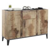 Credenza acero e ardesia 120x40x82h cm 3 ante e 1 cassetto - Albatross