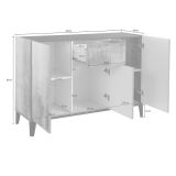 Credenza acero e ardesia 120x40x82h cm 3 ante e 1 cassetto - Albatross
