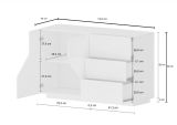 Credenza acero e ardesia 141x43x86h cm 2 ante e 3 cassetti - All