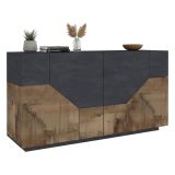 Credenza acero e ardesia 158x43x86h cm 4 ante - Agis