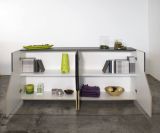 Credenza acero e ardesia 158x43x86h cm 4 ante - Agis