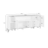Credenza acero e ardesia 200x40x82h cm 6 ante - Amour
