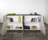 Credenza acero e ardesia 200x43x86h cm 4 ante - Ania