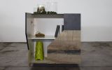 Credenza acero e ardesia 79x43x86h cm 2 ante - Amento