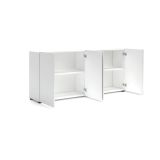 Credenza Addis, Buffet da soggiorno, Madia da salotto, Dispensa da cucina, Made in Italy, 180x38h79 cm, Bianco lucido