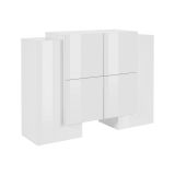 Credenza Age, cm 130x45h100, Bianco lucido