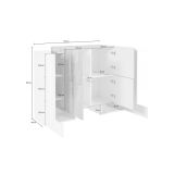 Credenza Age, cm 130x45h100, Bianco lucido