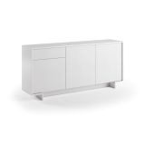 Credenza Agrifoglio, Madia da salotto, Buffet da soggiorno a 3 ante e 1 cassetto, 100% Made in Italy, 170x42h78 cm, Bianco