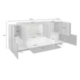 Credenza Akirum, cm 220x45h86, Antracite e Acero