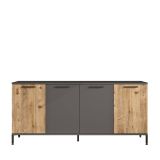 Credenza Alfrick, Buffet da soggiorno, Madia da salotto, Dispensa da cucina, 160x40 h72 cm, Quercia e Antracite