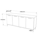 Credenza Alfrick, Buffet da soggiorno, Madia da salotto, Dispensa da cucina, 160x40 h72 cm, Quercia e Antracite