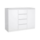 Credenza Alix, Buffet da soggiorno, Madia da salotto, Dispensa da cucina, 121x50 h91 cm, Bianco