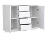 Credenza Alix, Buffet da soggiorno, Madia da salotto, Dispensa da cucina, 121x50 h91 cm, Bianco