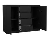 Credenza Alix, Buffet da soggiorno, Madia da salotto, Dispensa da cucina, 50x121 h91 cm, Nero