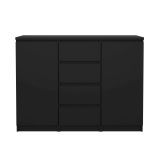 Credenza Alix, Buffet da soggiorno, Madia da salotto, Dispensa da cucina, 50x121 h91 cm, Nero