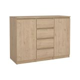 Credenza Alix, Buffet da soggiorno, Madia da salotto, Dispensa da cucina, 50x121 h91 cm, Rovere
