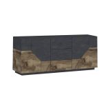 Credenza Almira, cm 220x43h86, Ardesia e Acero