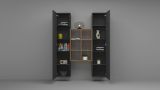 Credenza alta antracite e acero 40x30x180h cm 2 ante - Danila