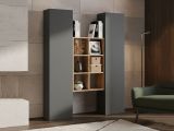 Credenza alta antracite e acero 40x30x180h cm 2 ante - Danila