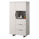 Credenza alta beige 90x41x170h cm 2 ante e 2 cassetti - Rimella