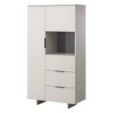 Credenza alta beige 90x41x170h cm 2 ante e 2 cassetti - Rimella