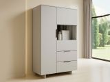 Credenza alta beige 90x41x170h cm 2 ante e 2 cassetti - Rimella