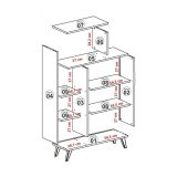Credenza alta bianca 90x32x132h cm 2 ante - Tormalina