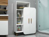 Credenza alta bianca 90x32x132h cm 2 ante - Tormalina