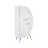 Credenza alta bianca e oro 60x32x133h cm 2 ante e 1 cassetto - Tellier