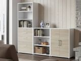 Credenza alta bianca e quercia 267x40x221h cm 2 ante e 4 cassetti - Acceglio