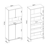 Credenza alta bianca e rovere porta microonde 80x40x191h cm 4 ante - Acura