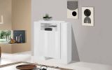 Credenza alta bianco lucida 130x45x135h cm 5 ante - Acquadolce