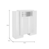Credenza alta bianco lucida 130x45x135h cm 5 ante - Acquadolce
