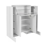 Credenza alta bianco lucida 130x45x135h cm 5 ante - Acquadolce