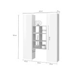Credenza alta bianco lucida e acero 40x30x180h cm 2 ante - Danila