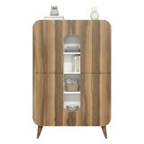Credenza alta noce e bianca 93x31x144h cm 2 ante - Novella