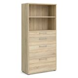 Credenza alta quercia 89x40x185h cm 4 cassetti - Ciudad