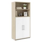 Credenza alta quercia e bianca 89x40x186h cm 2 ante - Saotome