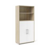 Credenza alta quercia e bianca 89x40x186h cm 2 ante - Saotome
