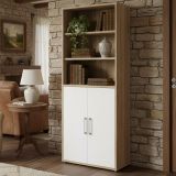 Credenza alta quercia e bianca 89x40x221h cm 2 ante - Valsesia