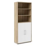 Credenza alta quercia e bianca 89x40x221h cm 2 ante - Valsesia