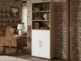 Credenza alta quercia e bianca 89x40x221h cm 2 ante - Valsesia
