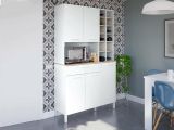 Credenza alta rovere e bianca 108x40x186h cm 5 ante e 1 cassetto - Alima