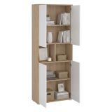Credenza alta rovere e bianca 79x34x204h cm 4 ante - Pierre